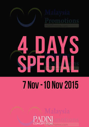 Featured image for Padini 4-Days Special @ Nationwide 7 – 10 Nov 2015