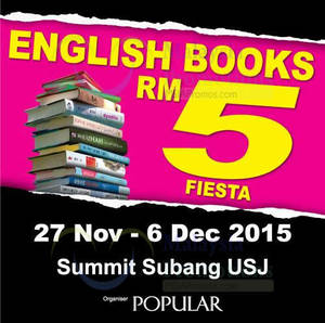 Featured image for (EXPIRED) Popular RM5 Fiesta Book Fair @ Summit Subang USJ 27 Nov – 6 Dec 2015