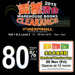 Featured image for (EXPIRED) Popular Warehouse Book Clearance @ Viva Home 21 – 29 Nov 2015