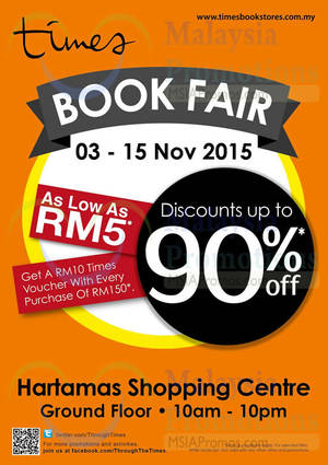 Featured image for Times Bookstores Book Fair @ Hartamas Shopping Centre 3 – 15 Nov 2015