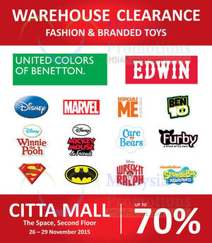 Featured image for Toy World Branded Warehouse Clearance @ Citta Mall 26 – 29 Nov 2015