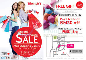 Featured image for Triumph Warehouse Sale @ Atria Shopping Gallery 10 – 15 Nov 2015