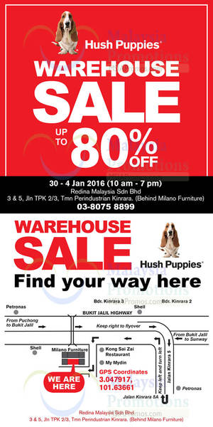 Featured image for Hush Puppies Apparel Warehouse Sale @ Puchong 30 Dec 2015 – 4 Jan 2016