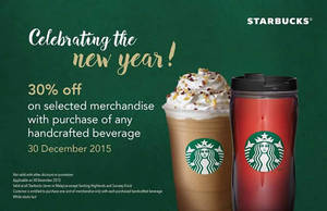 Featured image for (EXPIRED) Starbucks 30% OFF Selected Merchandise 1-Day Promo 30 Dec 2015