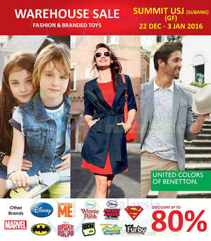 Featured image for United Colors of Benetton Warehouse Clearance 22 Dec 2015 – 3 Jan 2016