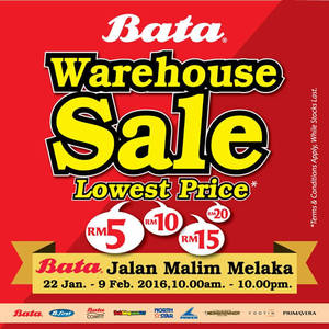 Featured image for (EXPIRED) Bata Warehouse Sale @ Melaka 22 Jan – 9 Feb 2016