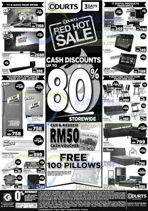 Featured image for (EXPIRED) Courts Up To 80% Off Savings Offers 30 Jan – 1 Feb 2016