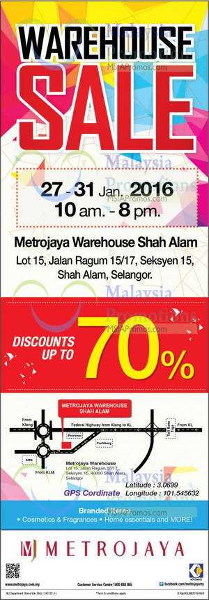 Featured image for Metrojaya Warehouse SALE @ Shah Alam 27 – 31 Jan 2016