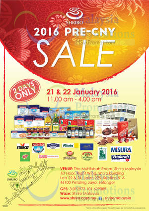 Featured image for (EXPIRED) Shriro Pre-CNY Sale @ Petaling Jaya Selangor 21 – 22 Jan 2016