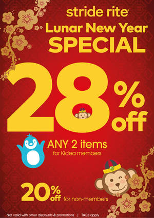 Featured image for Stride Rite 20% OFF Storewide Lunar New Year Promotion From 15 Jan 2016