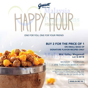 Featured image for (EXPIRED) Garrett Popcorn 1-for-1 Promotion 1 – 10 Mar 2016