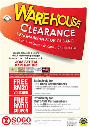 Featured image for (EXPIRED) KL Sogo Warehouse Clearance 3 – 10 Feb 2016