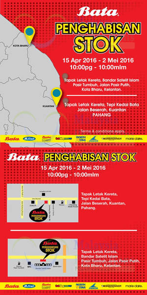 Featured image for (EXPIRED) Bata Stock Clearance @ Kota Bharu & Kuantan 15 Apr – 2 May 2016