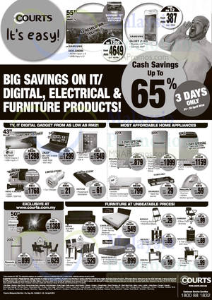 Featured image for (EXPIRED) Courts Up To 65% Off Savings Offers 23 – 25 Apr 2016