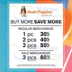 Featured image for Hush Puppies Apparel 30% to 50% off Storewide 1 – 30 Apr 2016