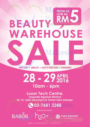 Featured image for International Beauty Warehouse Sale 28 – 29 Apr 2016