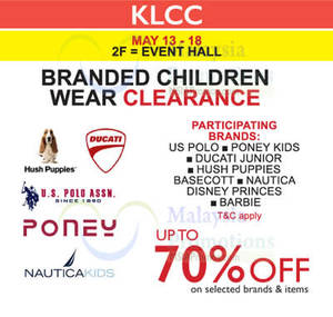 Featured image for Branded Children Wear Clearance at Isetan KLCC from 13 – 18 May 2016