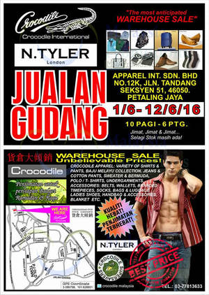 Featured image for (EXPIRED) Crocodile Warehouse Stock Clearance Sale at Petaling Jaya from 1 – 12 Jun 2016