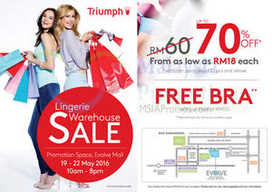 Featured image for Triumph Lingerie Warehouse Sale at Evolve Concept from 19 – 22 May 2016