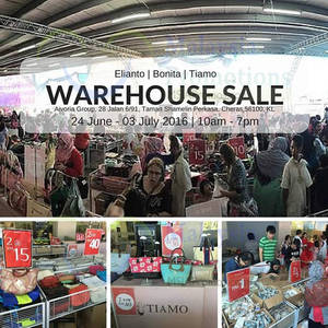 Featured image for (EXPIRED) Aivoria Bonita, Elianto & Tiamo Warehouse Sale at Cheras from 24 Jun – 3 Jul 2016