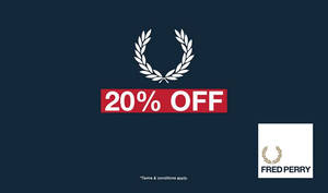 Featured image for Fred Perry 20% Off Storewide Promo from 18 Jun – 31 Jul 2016