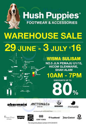 Featured image for Hush Puppies Warehouse Sale at Shah Alam from 29 Jun – 3 Jul 2016