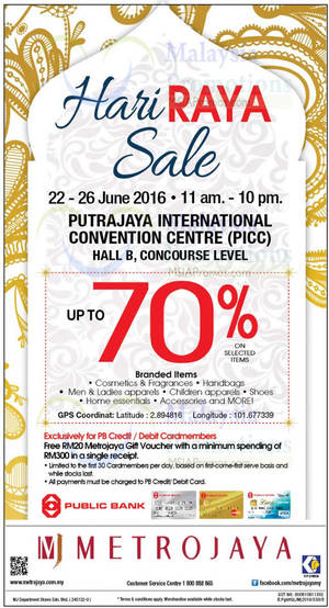 Featured image for Metrojaya Warehouse Sale at PICC from 22 – 26 Jun 2016