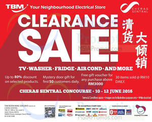 Featured image for (EXPIRED) Tan Boon Ming TBM Clearance Sale at Cheras Sentral from 10 – 12 Jun 2016