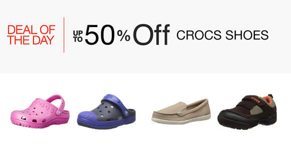 Crocs Up to 50% off Shoes 24hr Promo from 5 – 6 Jul 2016