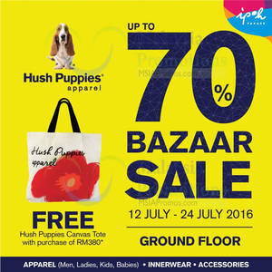 Featured image for (EXPIRED) Hush Puppies Apparels: Bazaar at Ipoh Parade from 12 – 24 Jul 2016