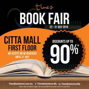 Featured image for Times Bookstores: Book Fair at Citta Mall from 22 – 31 Jul 2016