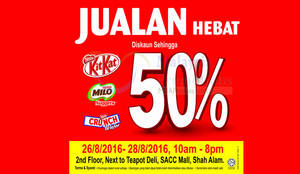 Featured image for Nestle: Up to 50% Off KitKat, Milo Nuggets & More Sale at SACC Mall from 26 – 28 Aug 2016