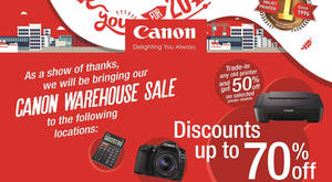 Featured image for (EXPIRED) Canon: Warehouse Sale at Ipoh Parade from 15 – 18 Sep 2016