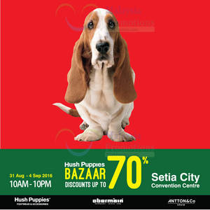 Featured image for (EXPIRED) Hush Puppies: Up to 70% Off Bazaar at Setia City Convention Centre from 31 Aug – 4 Sep 2016