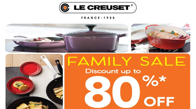 Featured image for Le Creuset up to 80% OFF Family Sale at Berjaya Times Square Hotel from 4 - 6 Oct 2019
