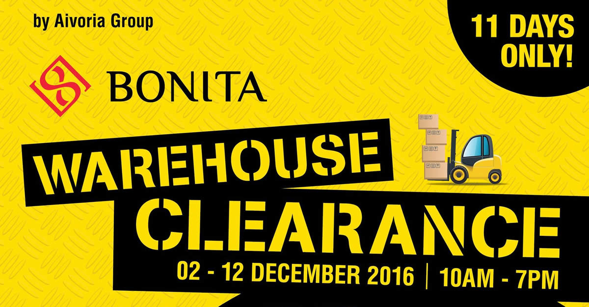 Featured image for Aivoria Bonita, Elianto & Tiamo's warehouse sale offers up to 90% off at Cheras from 2 - 12 Dec 2016