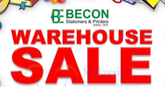 Featured image for Becon Stationery warehouse sale at Puchong from 2 - 4 Dec 2016