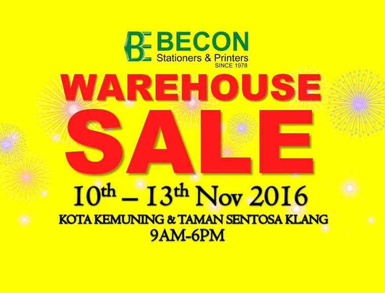 Becon Stationery Warehouse Sale At Kota Kemuning Taman