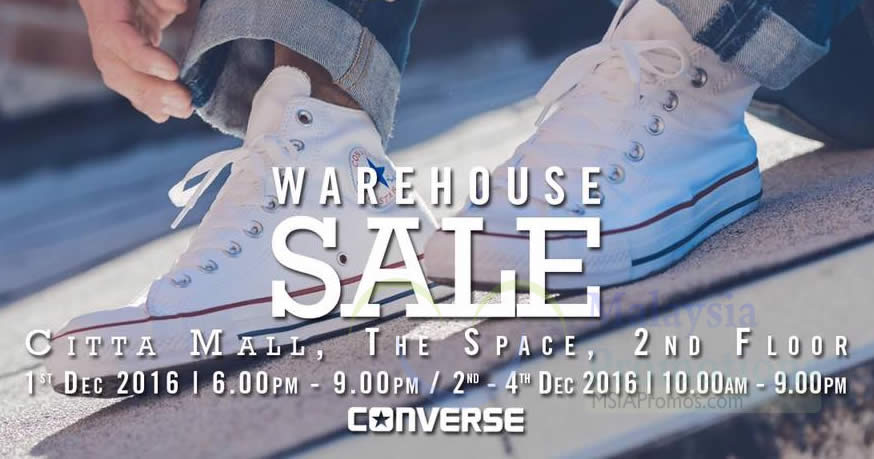 Featured image for Converse warehouse sale at CITTA Mall from 1 - 4 Dec 2016