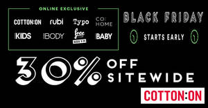 Featured image for (EXPIRED) Cotton On slashes 30% off full-priced items sitewide Black Friday online deal from 24 – 26 Nov 2016