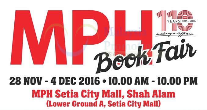 Featured image for MPH Book Fair offers up to 50% off at Setia City Mall from 28 Nov - 4 Dec 2016