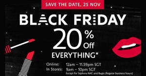 Featured image for (EXPIRED) Sephora throws 20% off everything online this Black Friday on 25 Nov 2016