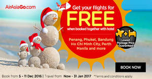 Featured image for (EXPIRED) Book a hotel & get your flights for FREE with Air Asia Go’s latest promo from 5 – 11 Dec 2016