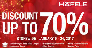 Featured image for HÄFELE Malaysia up to 70% off new year sale at all outlets nationwide from 9 – 24 Jan 2017