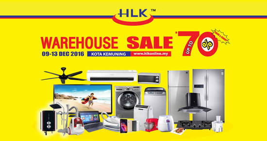 Featured image for HLK up to 70% off warehouse sale at Kota Kemuning Shah Alam from 9 - 13 Dec 2016
