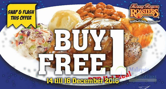 Featured image for Kenny Rogers ROASTERS offers buy-1-free-1 Red Hot meal from 14 - 16 Dec 2016