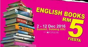 Featured image for Popular RM5 Fiesta English books fair at Summit, Subang USJ from 2 – 12 Dec 2016