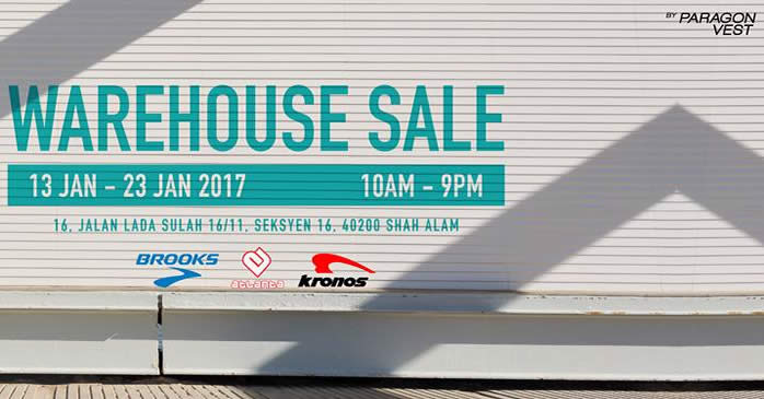 Featured image for Paragon Vest Brooks, Krono and more warehouse sale from 13 - 23 Jan 2017