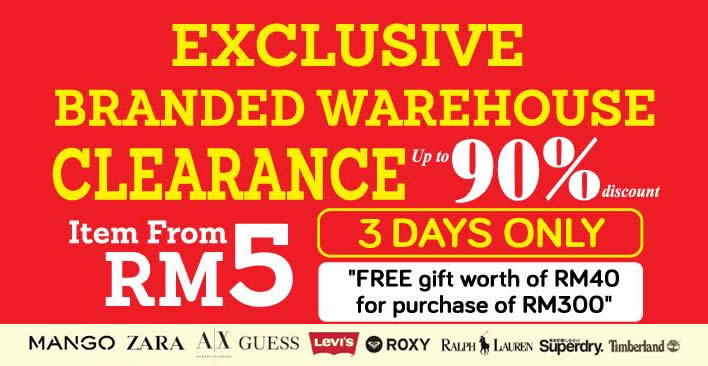 Featured image for Shoppers Hub branded warehouse sale on Mango, Zara, Guess, Levi's & more at Summit USJ from 6 - 8 Jan 2017