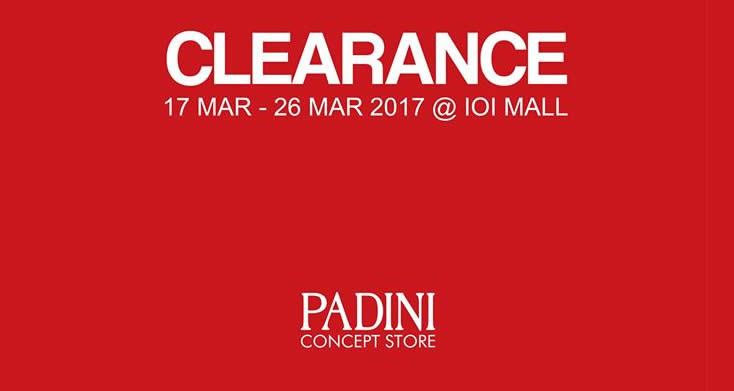 Featured image for Padini clearance sale at IOI Mall Puchong from 17 - 26 Mar 2017